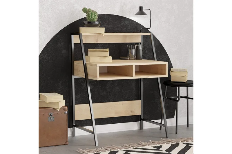 Chass Kirjoituspöytä 50x79 cm - Tammi/Musta - Huonekalut - Pöytä & ruokailuryhmä - Työpöytä
 - Tietokonepöytä