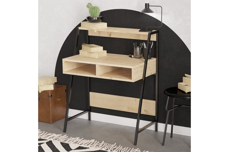 Chass Kirjoituspöytä 50x79 cm - Tammi/Musta - Huonekalut - Pöytä & ruokailuryhmä - Työpöytä
 - Tietokonepöytä