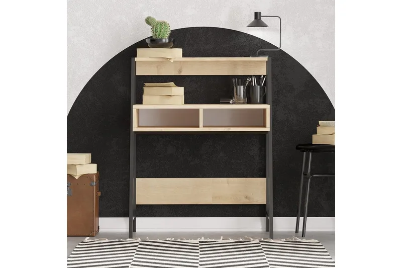 Chass Kirjoituspöytä 50x79 cm - Tammi/Musta - Huonekalut - Pöytä & ruokailuryhmä - Työpöytä
 - Tietokonepöytä