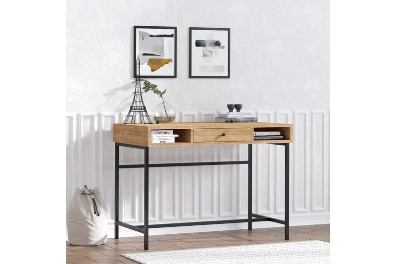 Cladells Kirjoituspöytä 60x100 cm - Tammi/Musta - Huonekalut - Pöytä & ruokailuryhmä - Työpöytä
 - Tietokonepöytä