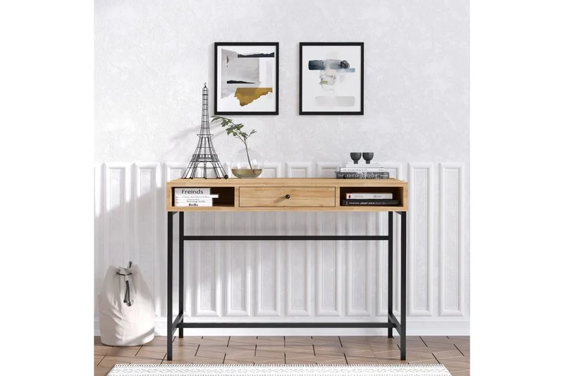 Cladells Kirjoituspöytä 60x100 cm - Tammi/Musta - Huonekalut - Pöytä & ruokailuryhmä - Työpöytä
 - Tietokonepöytä