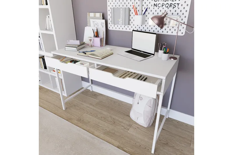 Durusu Kirjoituspöytä 55x120 cm - Valkoinen - Huonekalut - Pöytä & ruokailuryhmä - Työpöytä - Tietokonepöytä