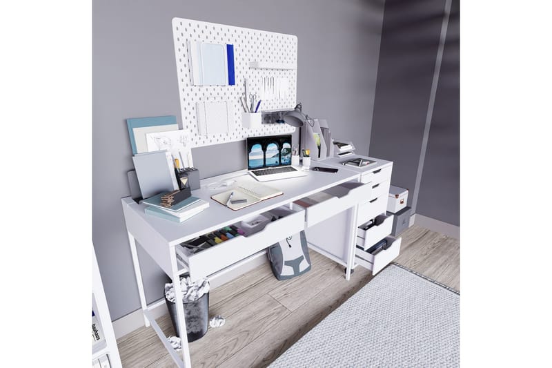 Durusu Kirjoituspöytä 55x120 cm - Valkoinen - Huonekalut - Pöytä & ruokailuryhmä - Työpöytä - Tietokonepöytä