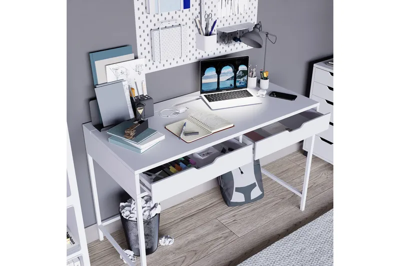 Durusu Kirjoituspöytä 55x120 cm - Valkoinen - Huonekalut - Pöytä & ruokailuryhmä - Työpöytä - Tietokonepöytä