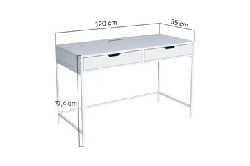 Durusu Kirjoituspöytä 55x120 cm - Valkoinen - Huonekalut - Pöytä & ruokailuryhmä - Työpöytä - Tietokonepöytä