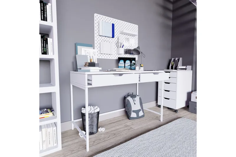 Durusu Kirjoituspöytä 55x120 cm - Valkoinen - Huonekalut - Pöytä & ruokailuryhmä - Työpöytä - Tietokonepöytä