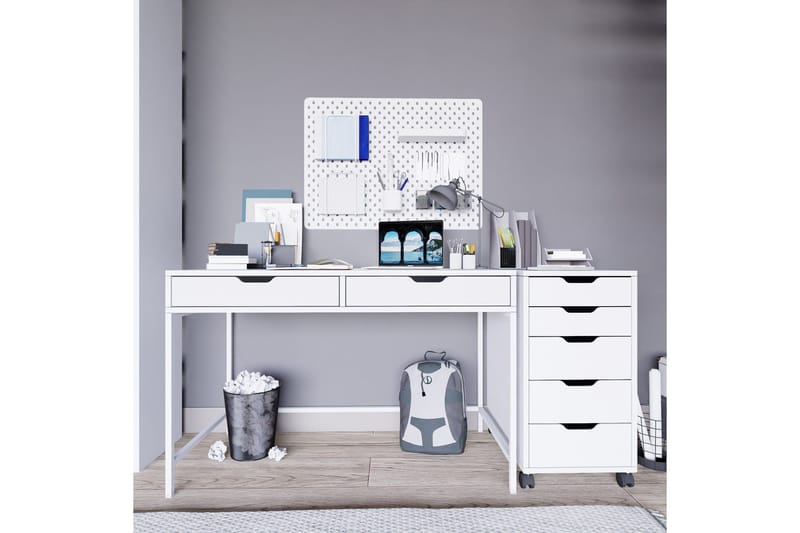Durusu Kirjoituspöytä 55x120 cm - Valkoinen - Huonekalut - Pöytä & ruokailuryhmä - Työpöytä - Tietokonepöytä