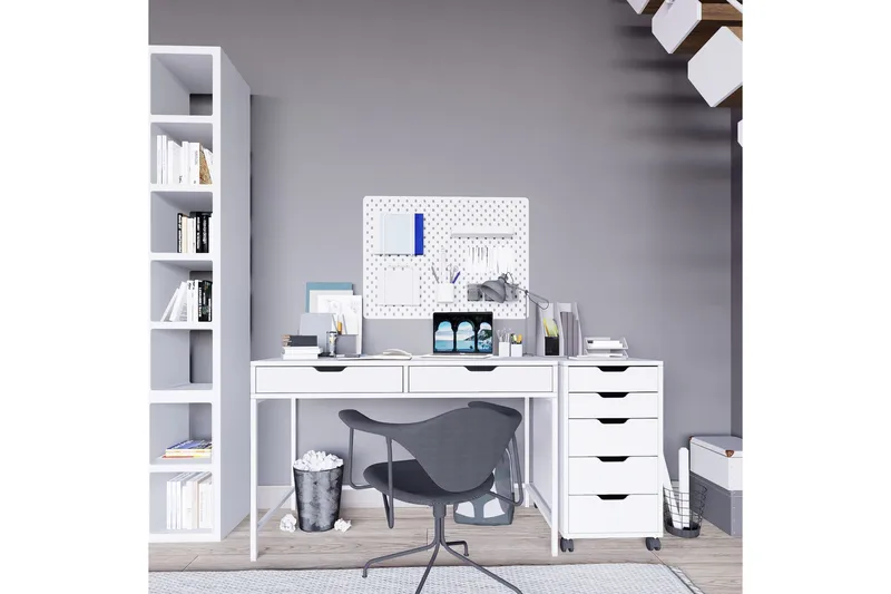 Durusu Kirjoituspöytä 55x120 cm, Valkoinen