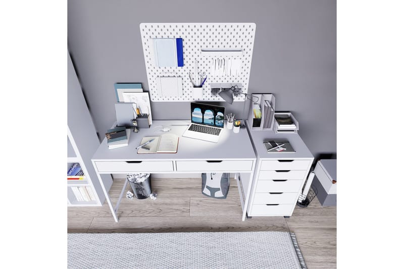 Durusu Kirjoituspöytä 55x120 cm - Valkoinen - Huonekalut - Pöytä & ruokailuryhmä - Työpöytä - Tietokonepöytä