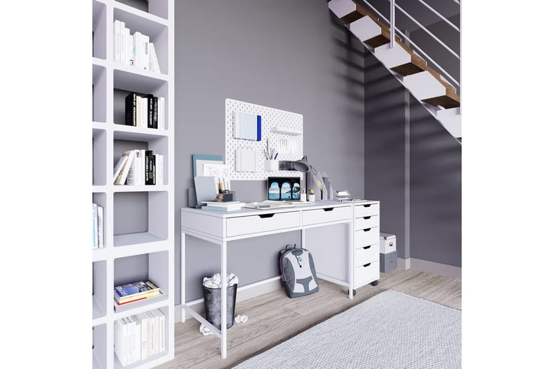 Durusu Kirjoituspöytä 55x120 cm - Valkoinen - Huonekalut - Pöytä & ruokailuryhmä - Työpöytä - Tietokonepöytä