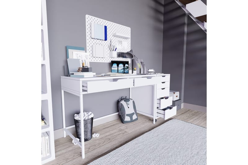 Durusu Kirjoituspöytä 55x120 cm - Valkoinen - Huonekalut - Pöytä & ruokailuryhmä - Työpöytä - Tietokonepöytä