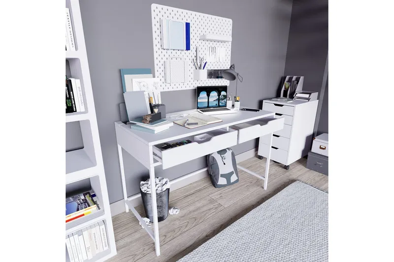 Durusu Kirjoituspöytä 55x120 cm - Valkoinen - Huonekalut - Pöytä & ruokailuryhmä - Työpöytä - Tietokonepöytä