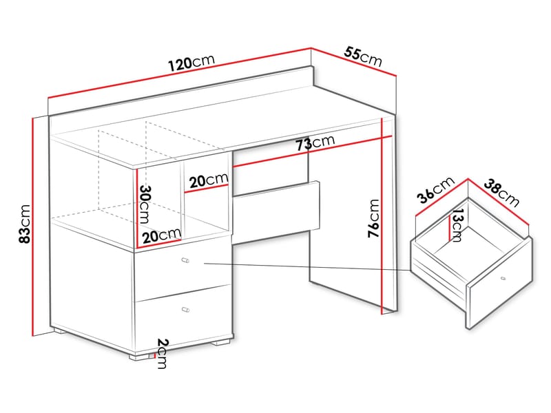 Edson Kirjoituspöytä 120 cm - Huonekalut - Pöytä & ruokailuryhmä - Työpöytä - Tietokonepöytä