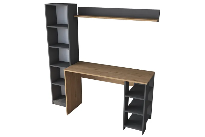 Eireann Kirjoituspöytä 45x160 cm - Pähkinäpuu/Antrasiitti - Huonekalut - Pöytä & ruokailuryhmä - Työpöytä - Tietokonepöytä