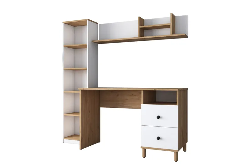 Eireann Kirjoituspöytä 50x120 cm - Pähkinäpuu/Valkoinen - Huonekalut - Pöytä & ruokailuryhmä - Työpöytä - Tietokonepöytä