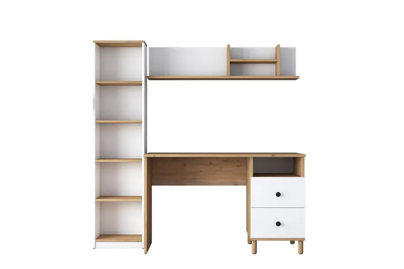 Eireann Kirjoituspöytä 50x120 cm, Pähkinäpuu/Valkoinen