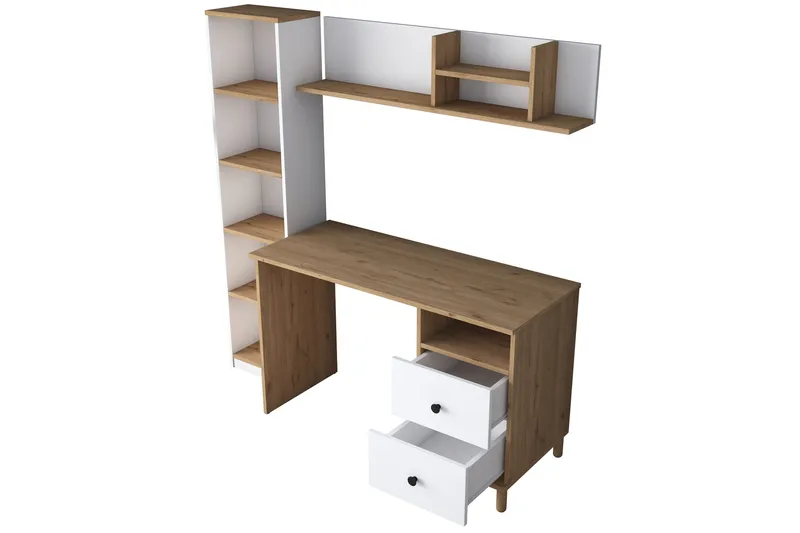 Eireann Kirjoituspöytä 50x120 cm - Pähkinäpuu/Valkoinen - Huonekalut - Pöytä & ruokailuryhmä - Työpöytä - Tietokonepöytä