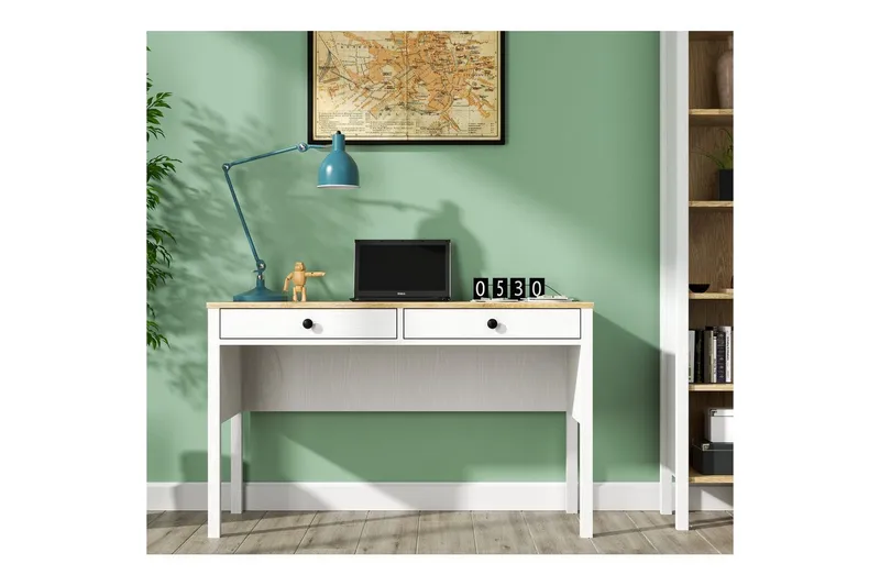 Erlen Kirjoituspöytä 60x120 cm - Luonnollinen/Valkoinen - Huonekalut - Pöytä & ruokailuryhmä - Työpöytä
 - Tietokonepöytä