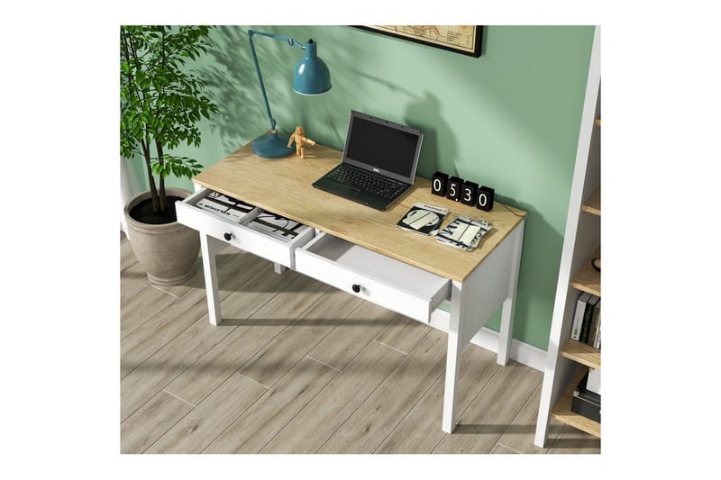 Erlen Kirjoituspöytä 60x120 cm - Luonnollinen/Valkoinen - Huonekalut - Pöytä & ruokailuryhmä - Työpöytä
 - Tietokonepöytä