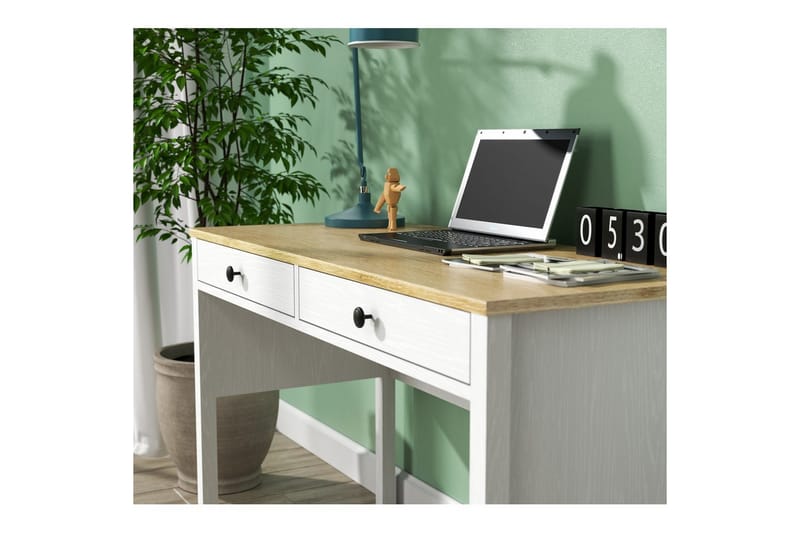 Erlen Kirjoituspöytä 60x120 cm - Luonnollinen/Valkoinen - Huonekalut - Pöytä & ruokailuryhmä - Työpöytä
 - Tietokonepöytä