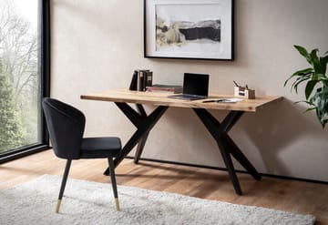 Fenaro-kirjoituspöytä 180x90 cm teollinen tyyli - Vaalean kullanruskea ja mattamusta - Huonekalut - Pöytä & ruokailuryhmä - Työpöytä - Tietokonepöytä