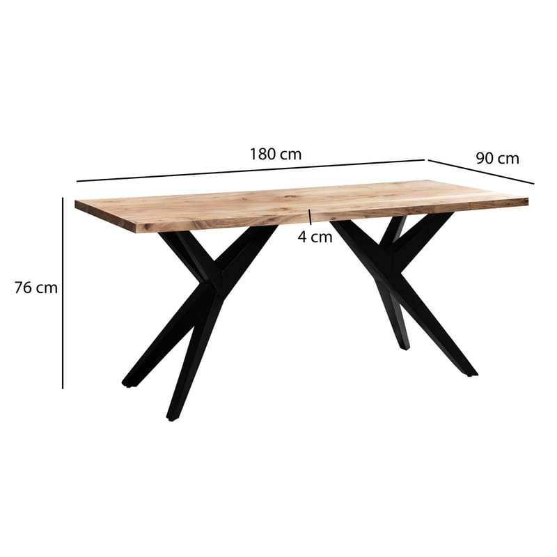 Fenaro-kirjoituspöytä 180x90 cm teollinen tyyli - Vaalean kullanruskea ja mattamusta - Huonekalut - Pöytä & ruokailuryhmä - Työpöytä - Tietokonepöytä