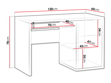 Fonti kirjoituspöytä 120 cm - Ruskea - Huonekalut - Pöytä & ruokailuryhmä - Työpöytä - Tietokonepöytä