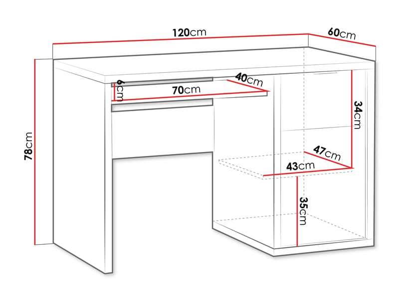 Fonti kirjoituspöytä 120 cm - Ruskea - Huonekalut - Pöytä & ruokailuryhmä - Työpöytä - Tietokonepöytä