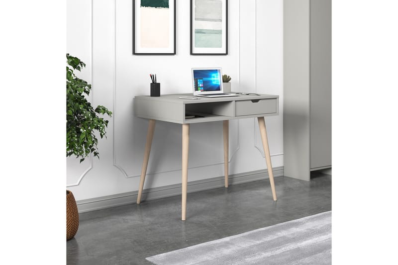 Gerard Kirjoituspöytä 60x90 cm - Harmaa/Luonto - Huonekalut - Pöytä & ruokailuryhmä - Työpöytä - Tietokonepöytä