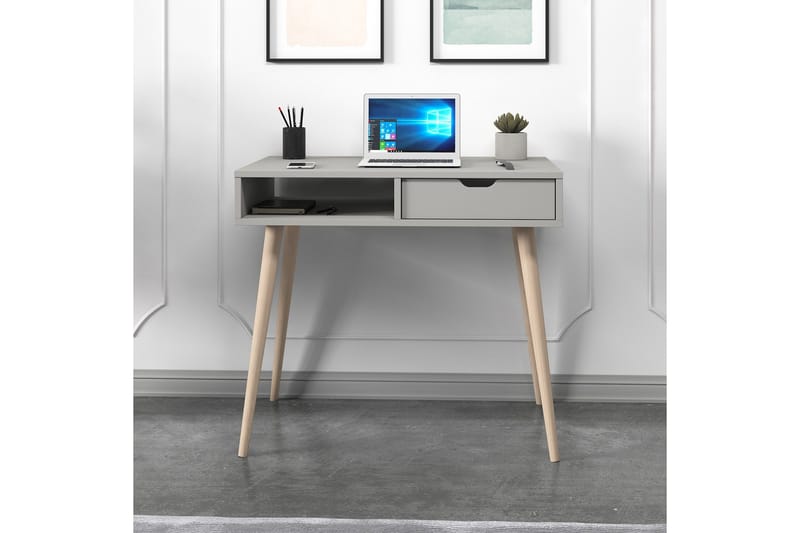 Gerard Kirjoituspöytä 60x90 cm - Harmaa/Luonto - Huonekalut - Pöytä & ruokailuryhmä - Työpöytä - Tietokonepöytä