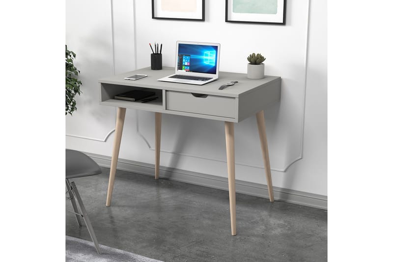 Gerard Kirjoituspöytä 60x90 cm - Harmaa/Luonto - Huonekalut - Pöytä & ruokailuryhmä - Työpöytä - Tietokonepöytä