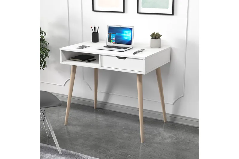 Gerard Kirjoituspöytä 60x90 cm, Valkoinen/Luonto