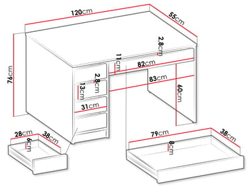 Harland-työpöytä 120 cm - vaaleanruskea - Huonekalut - Pöytä & ruokailuryhmä - Työpöytä - Tietokonepöytä