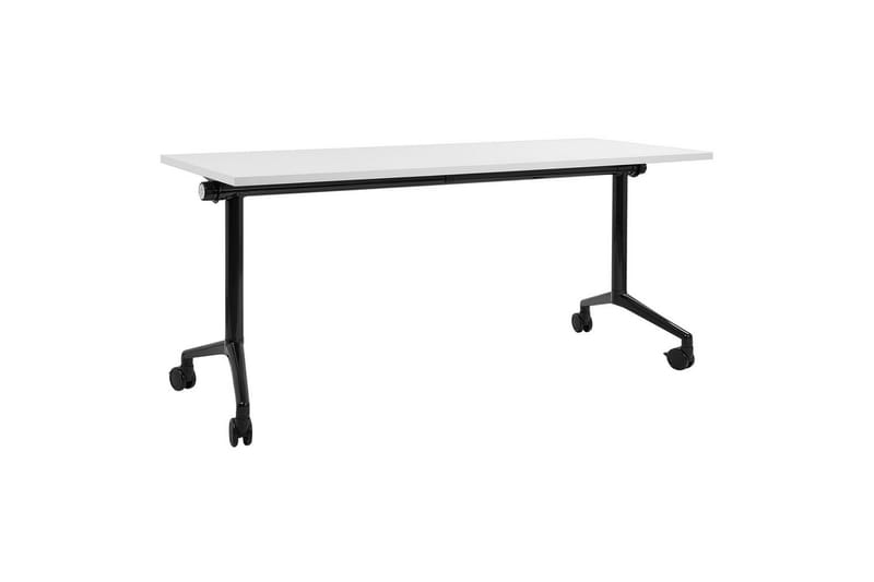 Hopfällbart skrivbord Beliani Cavi Ljus trä/svart, 120x60x75 cm White||Black 160x60x75 cm, undefined
