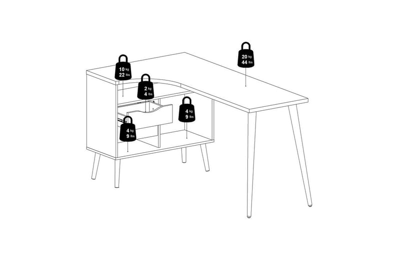 Hostafranc Kirjoituspöytä 81x145,1 cm - Luonnonväri - Huonekalut - Pöytä & ruokailuryhmä - Työpöytä - Kirjoituspöytä