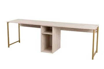 Hu Kirjoituspöytä 60x240 cm - Beige/Kulta - Huonekalut - Pöytä & ruokailuryhmä - Työpöytä - Tietokonepöytä