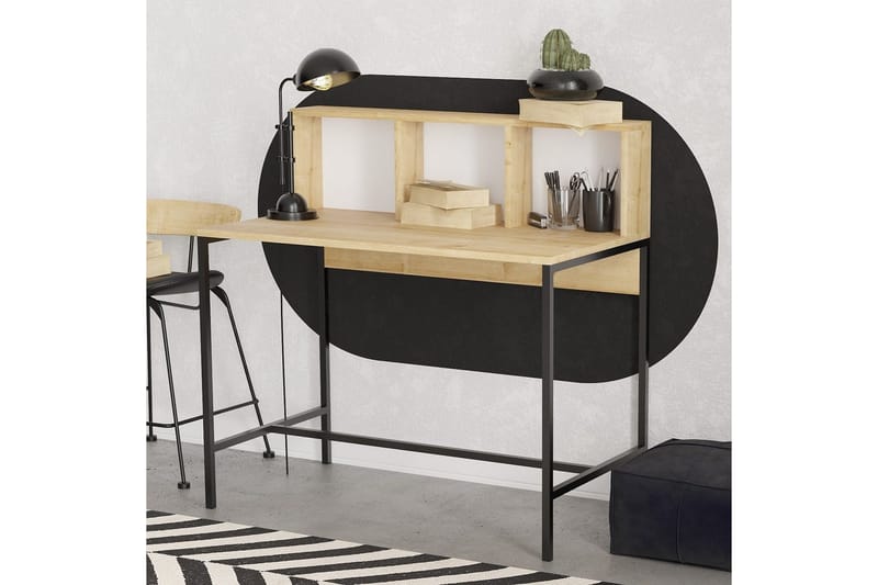 Jovra Kirjoituspöytä 60x100 cm - Tammi/Musta - Huonekalut - Pöytä & ruokailuryhmä - Työpöytä
 - Tietokonepöytä