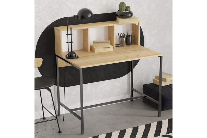 Jovra Kirjoituspöytä 60x100 cm - Tammi/Musta - Huonekalut - Pöytä & ruokailuryhmä - Työpöytä
 - Tietokonepöytä