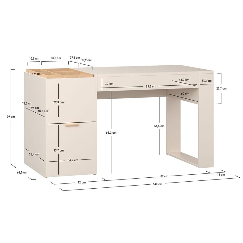 Kirjoituspöytä 4 You Fresh 140 cm - Tammi - Huonekalut - Pöytä & ruokailuryhmä - Työpöytä
 - Tietokonepöytä