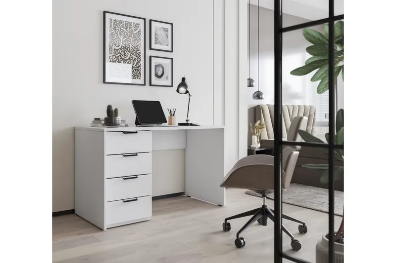 Kirjoituspöytä Barold 120x60 cm - Valkoinen - Huonekalut - Pöytä & ruokailuryhmä - Työpöytä - Tietokonepöytä