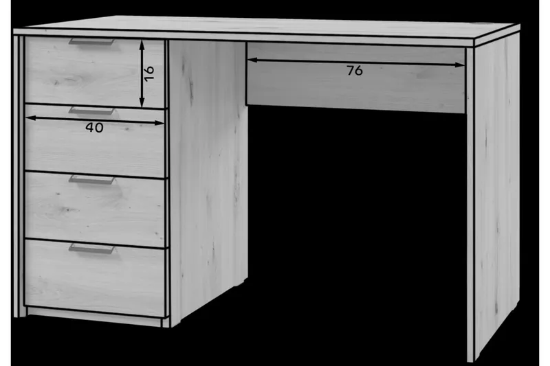 Kirjoituspöytä Barold 120x60 cm - Valkoinen - Huonekalut - Pöytä & ruokailuryhmä - Työpöytä - Tietokonepöytä