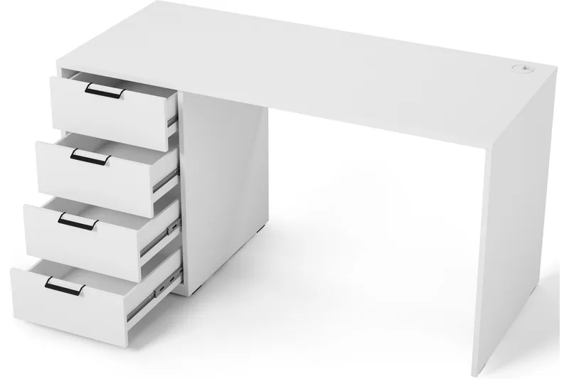 Kirjoituspöytä Barold 140x60 cm - Valkoinen - Huonekalut - Pöytä & ruokailuryhmä - Työpöytä
 - Tietokonepöytä