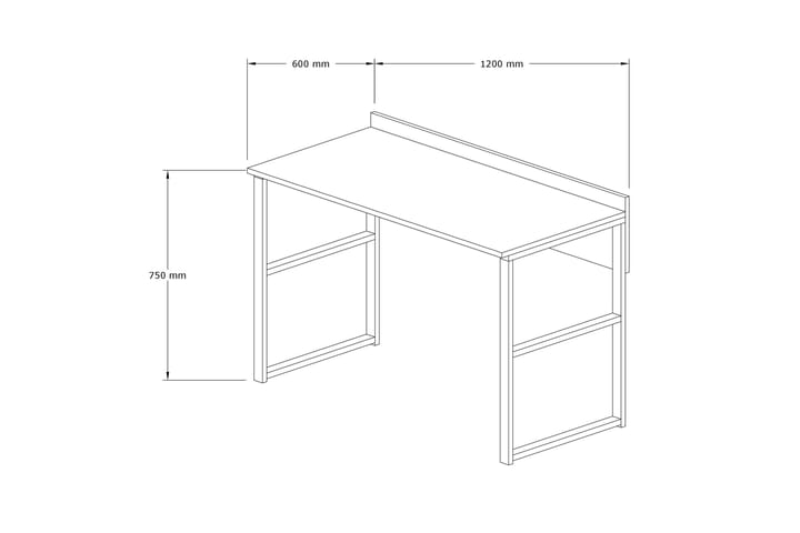 Kirjoituspöytä Dehana 120 cm - Ruskea/Musta - Tietokonepöytä
 - Kirjoituspöytä