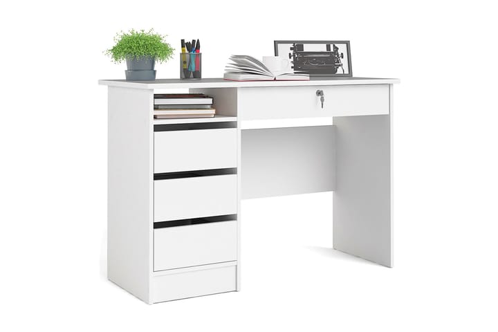Kirjoituspöytä Falksa 109 cm - Valkoinen - Tietokonepöytä
 - Kirjoituspöytä