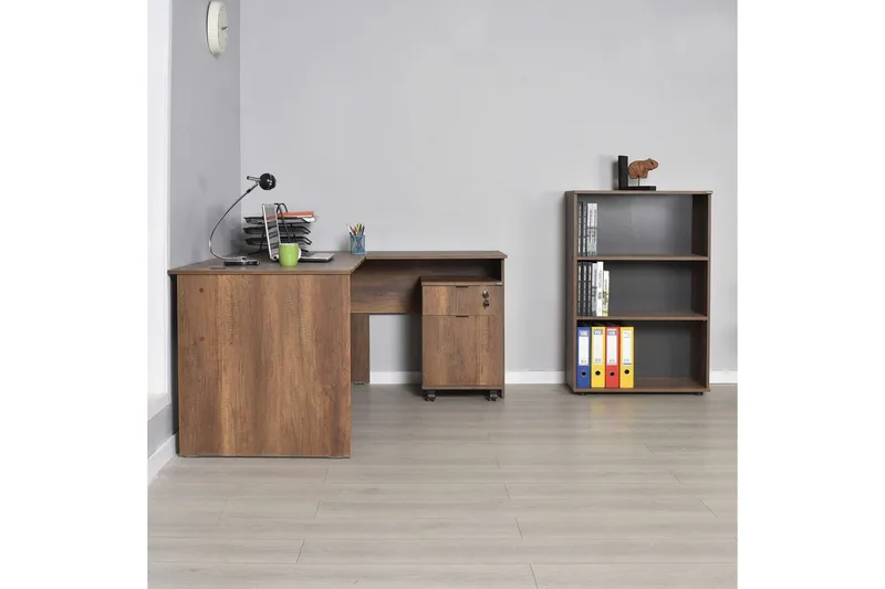 Kirjoituspöytä Focus Pähkinäpuu - Pähkinäpuu - Huonekalut - Pöytä & ruokailuryhmä - Työpöytä - Tietokonepöytä
