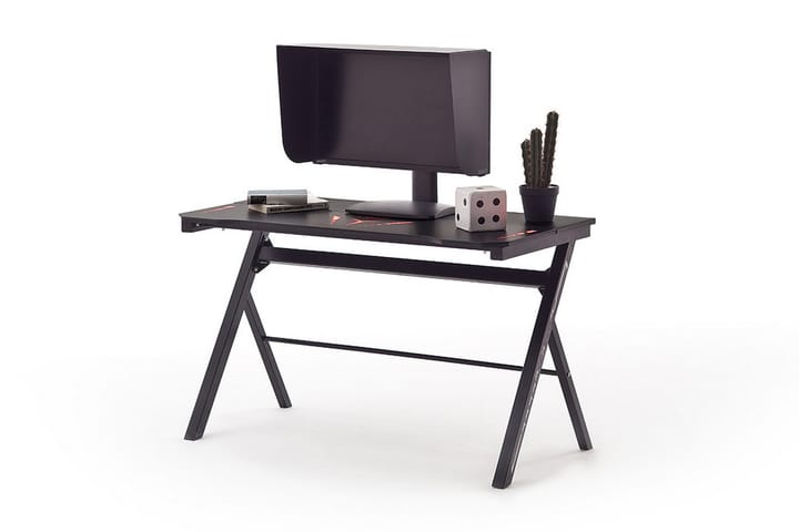 Gaming Kirjoituspöytä Banson Basic 4 120 cm - Lasi/Musta - Tietokonepöytä
 - Kirjoituspöytä