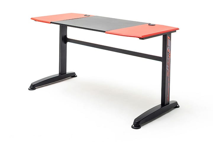 Gaming Kirjoituspöytä Fother 140 cm - Punainen/Musta/Metalli - Kirjoituspöytä - Tietokonepöytä