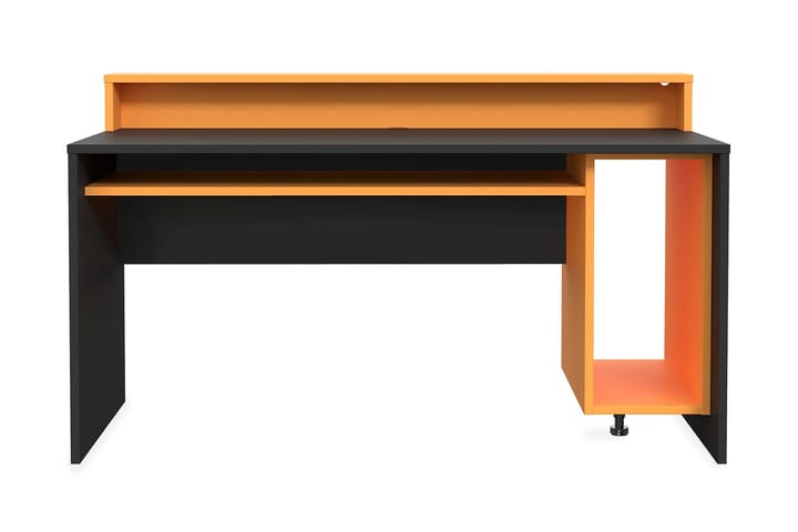 Gaming Kirjoituspöytä Kilcott 160 cm Säilytyksellä Hylly - Musta/Oranssi - Tietokonepöytä
 - Kirjoituspöytä