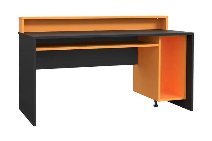 Gaming Kirjoituspöytä Kilcott 160 cm Säilytyksellä Hylly - Musta/Oranssi - Tietokonepöytä
 - Kirjoituspöytä