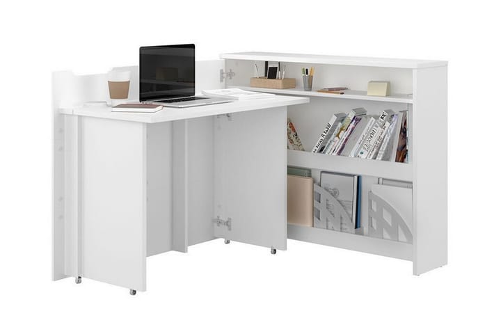 Kirjoituspöytä Grianan 136 cm - Valkoinen - Tietokonepöytä
 - Kirjoituspöytä